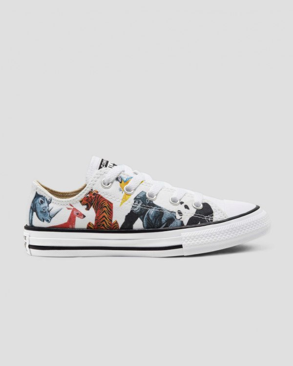 Converse Chuck Taylor All Star Animal Print Hvide Sko Danmark - Converse Lave Sneakers Børn - 24678J